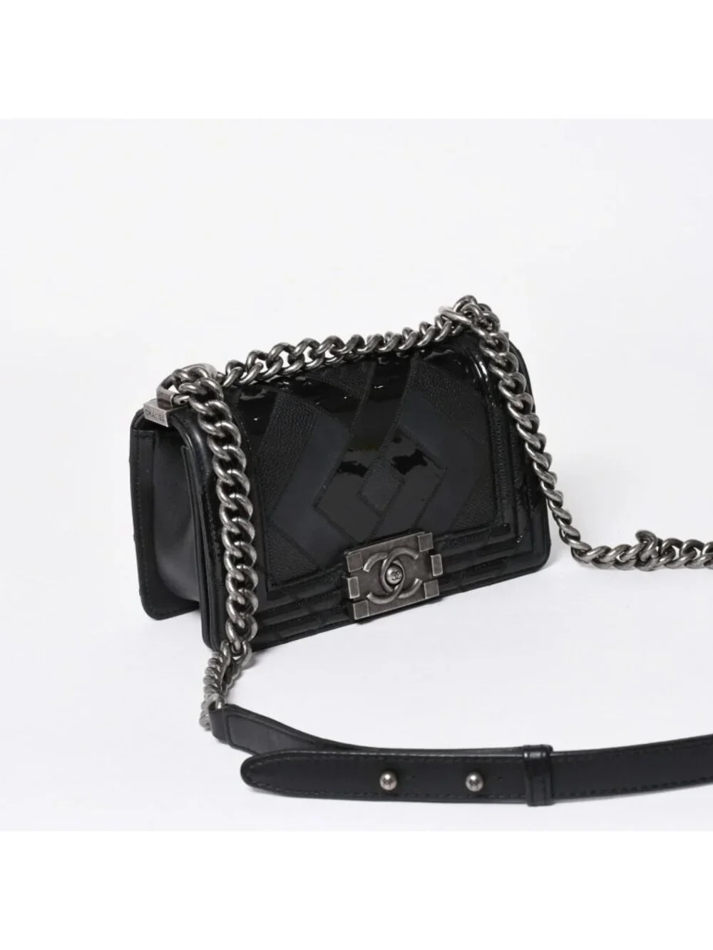 Chanel Boy Chain Shoulder Bag Black